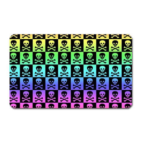 Rainbow Skull Checkerboard Magnet (Rectangular) from ArtsNow.com Front