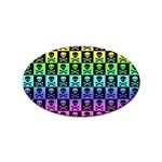 Rainbow Skull Checkerboard Sticker Oval (100 pack)