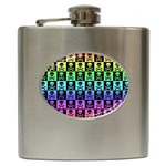 Rainbow Skull Checkerboard Hip Flask (6 oz)