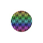 Rainbow Skull Checkerboard Golf Ball Marker