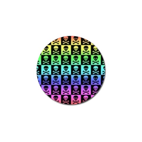 Rainbow Skull Checkerboard Golf Ball Marker (4 pack) from ArtsNow.com Front