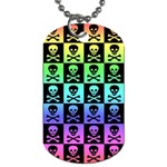 Rainbow Skull Checkerboard Dog Tag (Two Sides)