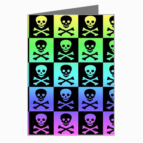 Rainbow Skull Checkerboard Greeting Card from ArtsNow.com Left