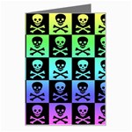 Rainbow Skull Checkerboard Greeting Card
