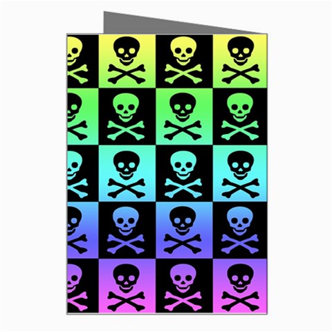 Rainbow Skull Checkerboard Greeting Card from ArtsNow.com Right