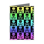Rainbow Skull Checkerboard Mini Greeting Card