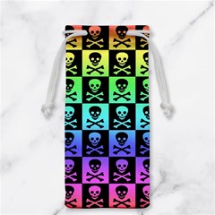 Rainbow Skull Checkerboard Jewelry Bag from ArtsNow.com Back