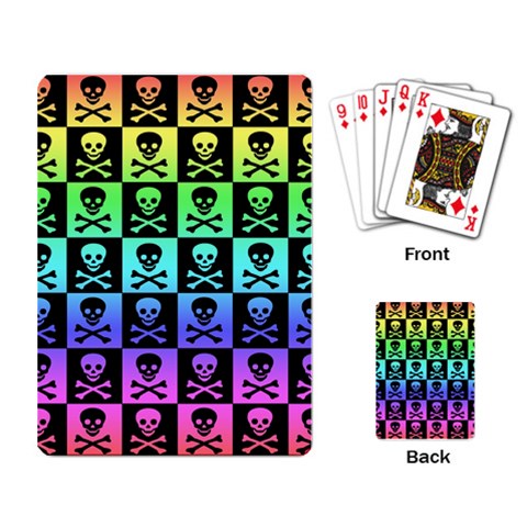 Rainbow Skull Checkerboard Playing Cards Single Design (Rectangle) from ArtsNow.com Back
