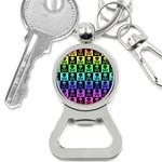 Rainbow Skull Checkerboard Bottle Opener Key Chain