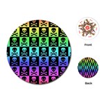 Rainbow Skull Checkerboard Playing Cards Single Design (Round)