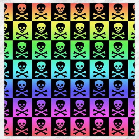 Rainbow Skull Checkerboard Canvas 12  x 12  from ArtsNow.com 11.4 x11.56  Canvas - 1