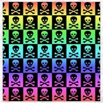 Rainbow Skull Checkerboard Canvas 12  x 12 