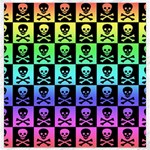 Rainbow Skull Checkerboard Canvas 16  x 16 