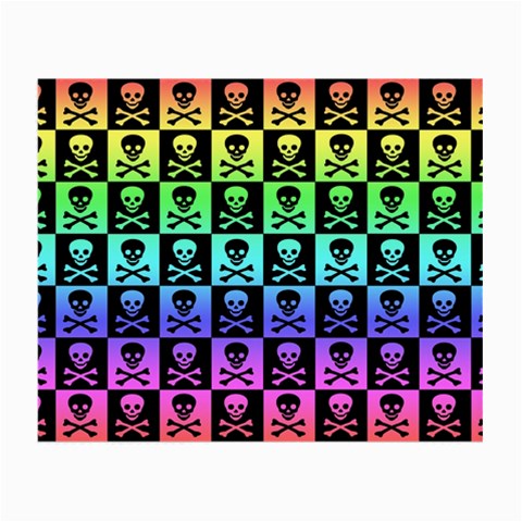 Rainbow Skull Checkerboard Small Glasses Cloth (2 Sides) from ArtsNow.com Front