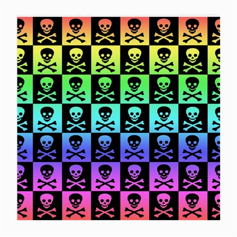 Rainbow Skull Checkerboard Medium Glasses Cloth (2 Sides) from ArtsNow.com Back
