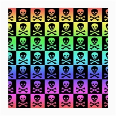 Rainbow Skull Checkerboard Medium Glasses Cloth (2 Sides) from ArtsNow.com Back