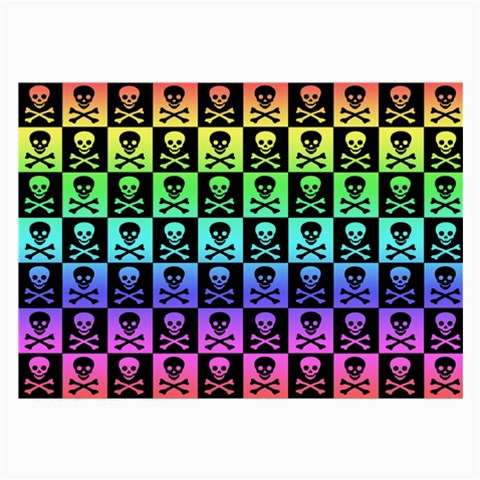 Rainbow Skull Checkerboard Large Glasses Cloth (2 Sides) from ArtsNow.com Front