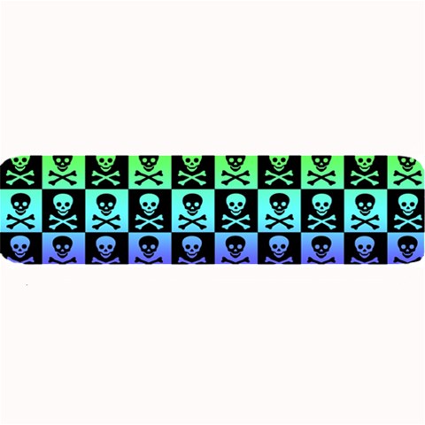 Rainbow Skull Checkerboard Large Bar Mat from ArtsNow.com 32 x8.5  Bar Mat