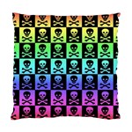 Rainbow Skull Checkerboard Standard Cushion Case (One Side)