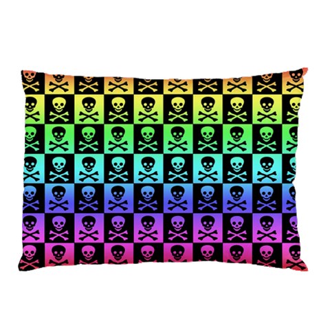 Rainbow Skull Checkerboard Pillow Case from ArtsNow.com 26.62 x18.9  Pillow Case
