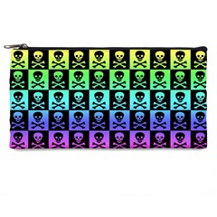 Rainbow Skull Checkerboard Pencil Case from ArtsNow.com Front