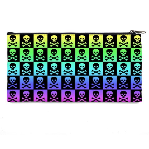 Rainbow Skull Checkerboard Pencil Case from ArtsNow.com Back