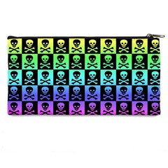 Rainbow Skull Checkerboard Pencil Case from ArtsNow.com Back