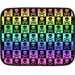 Rainbow Skull Checkerboard Double Sided Fleece Blanket (Mini)