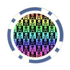 Rainbow Skull Checkerboard Poker Chip Card Guard (10 pack) from ArtsNow.com Front