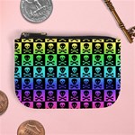 Rainbow Skull Checkerboard Mini Coin Purse