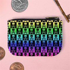 Rainbow Skull Checkerboard Mini Coin Purse from ArtsNow.com Back