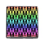 Rainbow Skull Checkerboard Memory Card Reader (Square 5 Slot)