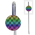 Rainbow Skull Checkerboard Book Mark