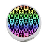 Rainbow Skull Checkerboard 4-Port USB Hub (One Side)