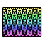 Rainbow Skull Checkerboard Fleece Blanket (Small)