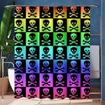 Rainbow Skull Checkerboard Shower Curtain 60  x 72  (Medium)