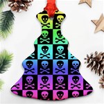Rainbow Skull Checkerboard Ornament (Christmas Tree) 