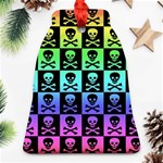 Rainbow Skull Checkerboard Ornament (Bell)