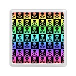 Rainbow Skull Checkerboard Memory Card Reader (Square)