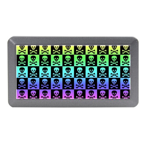 Rainbow Skull Checkerboard Memory Card Reader (Mini) from ArtsNow.com Front