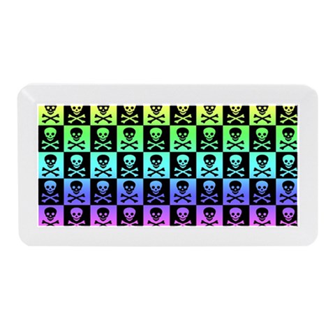 Rainbow Skull Checkerboard Memory Card Reader (Mini) from ArtsNow.com Front