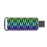 Rainbow Skull Checkerboard Portable USB Flash (One Side)