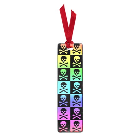 Rainbow Skull Checkerboard Small Book Mark from ArtsNow.com Front