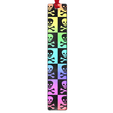 Rainbow Skull Checkerboard Large Book Mark from ArtsNow.com Front