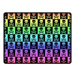 Rainbow Skull Checkerboard Double Sided Fleece Blanket (Small)