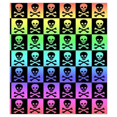 Rainbow Skull Checkerboard Drawstring Pouch (Small) from ArtsNow.com Back