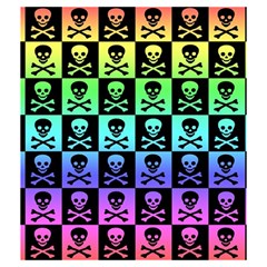 Rainbow Skull Checkerboard Drawstring Pouch (Medium) from ArtsNow.com Back