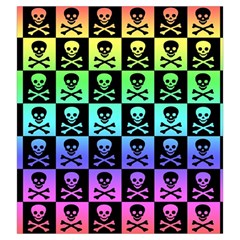 Rainbow Skull Checkerboard Drawstring Pouch (Large) from ArtsNow.com Front