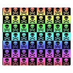 Rainbow Skull Checkerboard Double Sided Flano Blanket (Small)