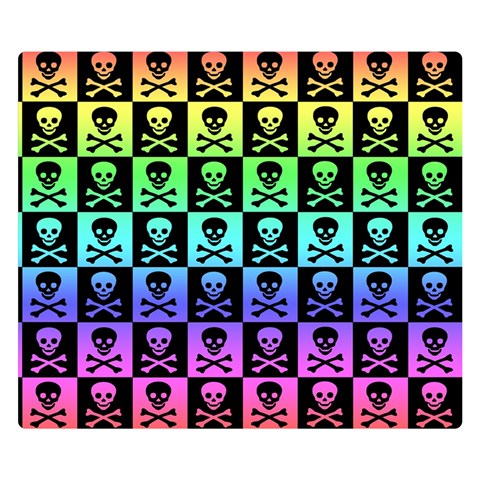 Rainbow Skull Checkerboard Double Sided Flano Blanket (Small) from ArtsNow.com 50 x40  Blanket Back